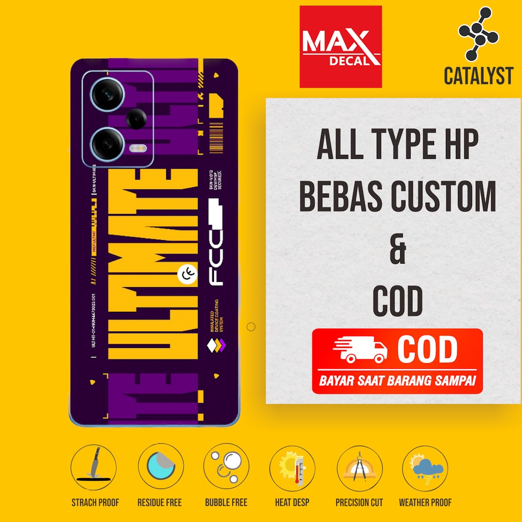 (Buy 1 Get 2) Garskin Skin Redmi note 12 pro 5G - Mugen Kode - M2SC Bisa Custom - Sticker Case