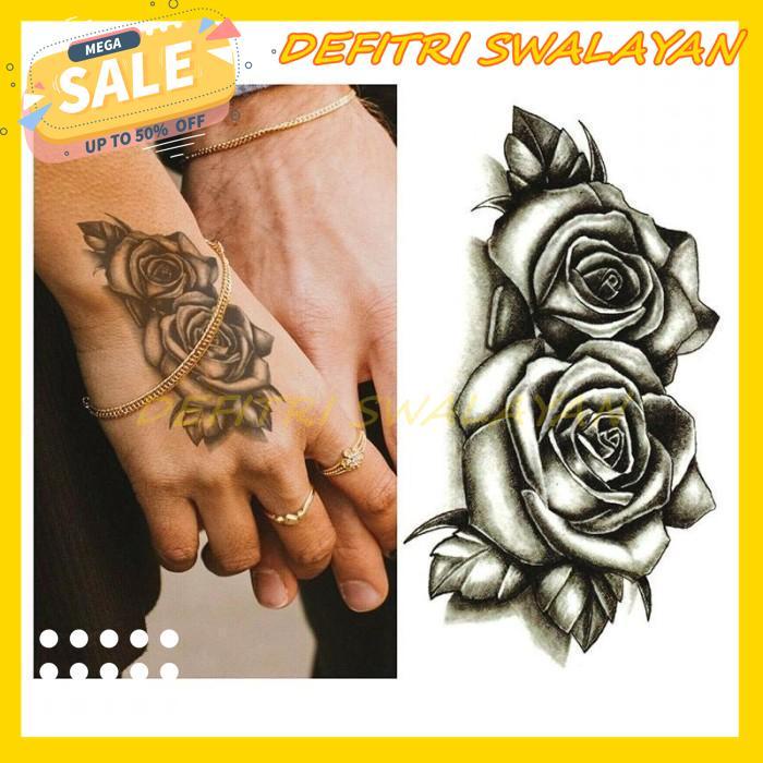 STICKER TATTO TEMPORARY - TATO TEMPORER- TATO SEMENTARA BUNGA MAWAR CUCI GUDANG