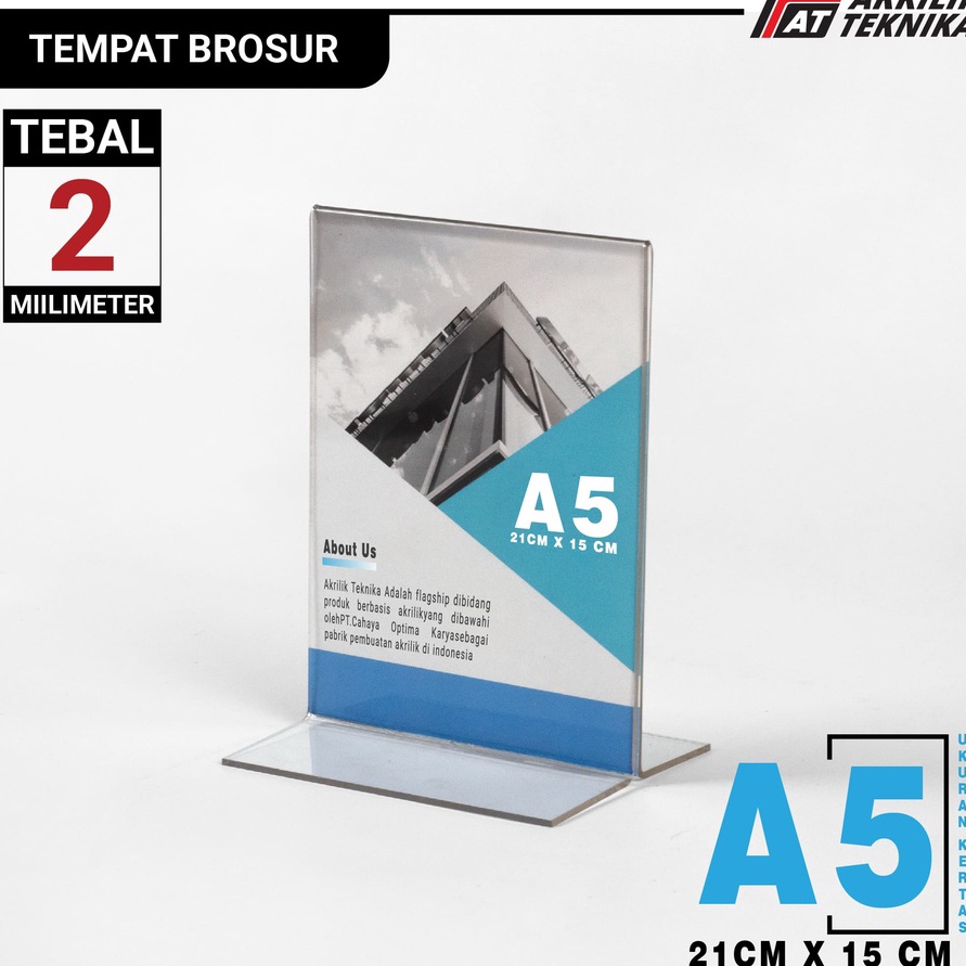 

꧁ XV 410105 TEMPAT BROSUR / TENT HOLDER / TENT CARD AKRILIK DISPLAY 2 SISI A5 GROSIR_JAKARTA