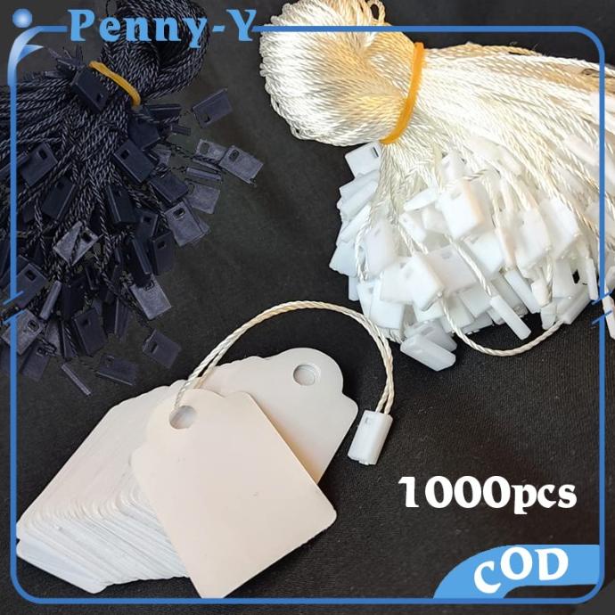 

Sale 1000Pcs Tali Hang Tag Gantingan Label Baju Loop Pin Warna Hitam Putih