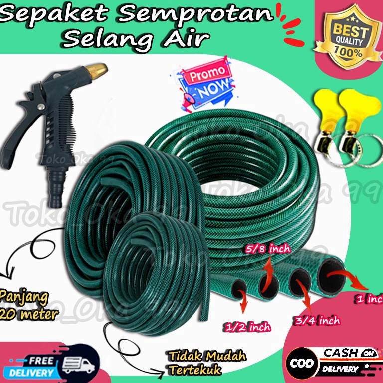 New Dealt0T4f SELANG AIR 20 METER / SEMPROTAN SELANG AIR SEPAKET / SELANG AIR CUCI MOTOR MOBIL / SEL