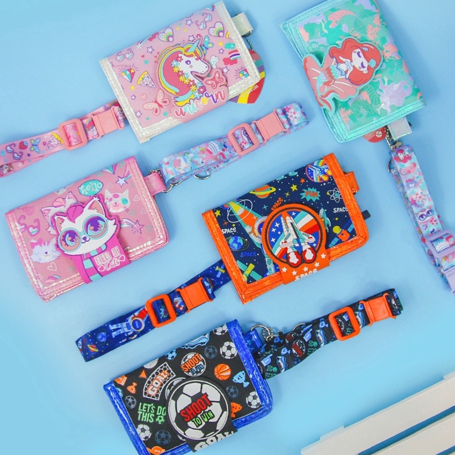 LZWM4176 Dijamin Ori VEST wallet dompet mini anak lanyard/dompet lipat 2 atau 3 anak tali panjang U2