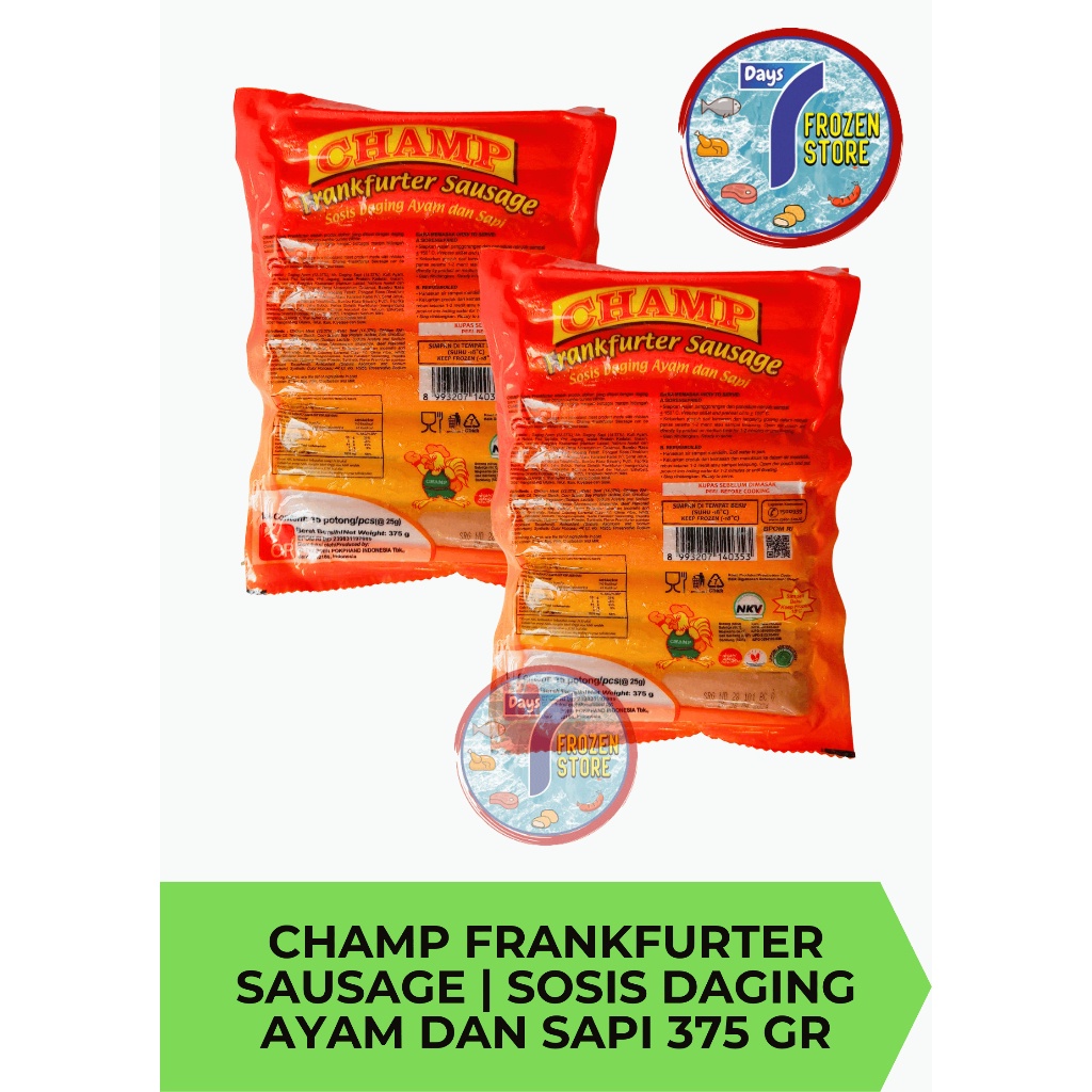 

Champ Frankfurter Sausage Sosis Daging Ayam Dan Sapi 375 Gr