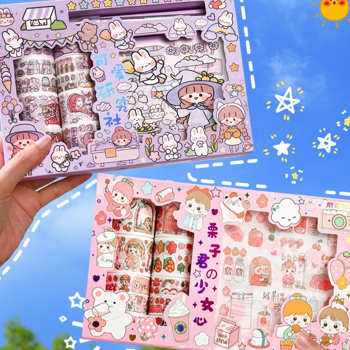

XX 8899 Stiker 1 Set Box Premium Karakter Lucu + Roll Stiker + 10x10 Stiker Super Cute TERMURAH 气
