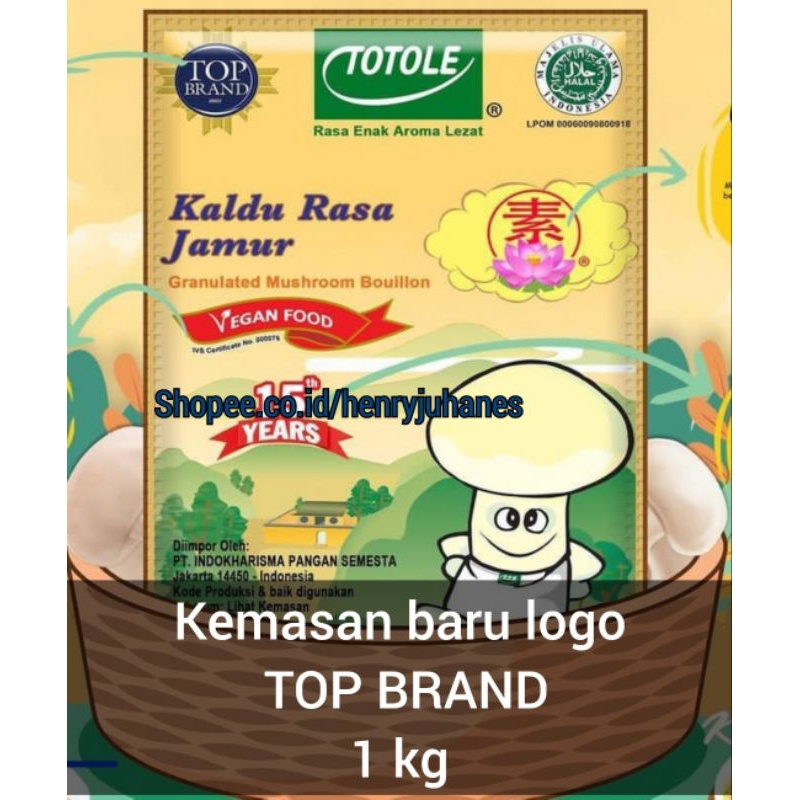 

Totole Kaldu Jamur Kemasan Jumbo 1 Kg / 1000 Gram / 1Kg Logo Halal
