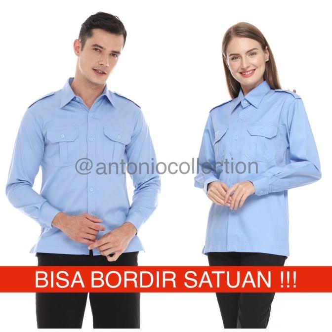 Baju PDL Biru Muda / Kemeja PDH / Baju PNS / Baju Lapangan Biru Langit