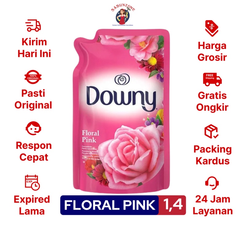 Pewangi & Pelembut Pakaian Downy Floral Pink 1,4 liter