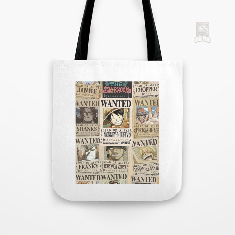 WANTED POSTERS ONE PIECE Tote Bag Kanvas