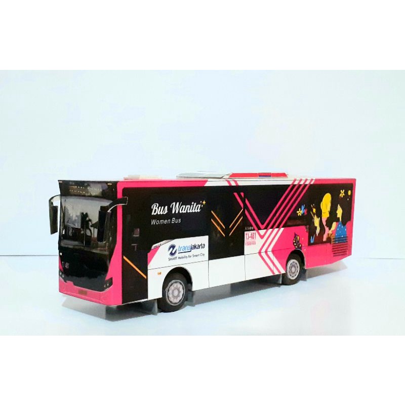 Miniatur Bus Transjakarta Women Bus (Pink Bus)