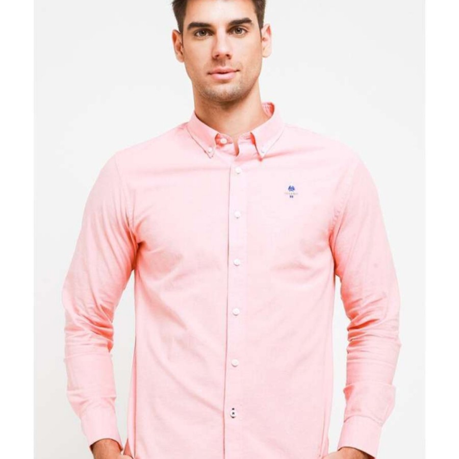 GIORDANO Men's Classic Shirt - Red / Pink Kemeja Kasual Pria
