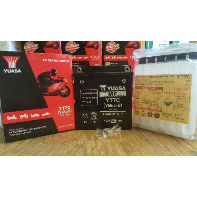 Terbaik.. AKI KERING MOTOR MIO SPORTY/VEGA R/SUPRA FIT YUASA YT7C