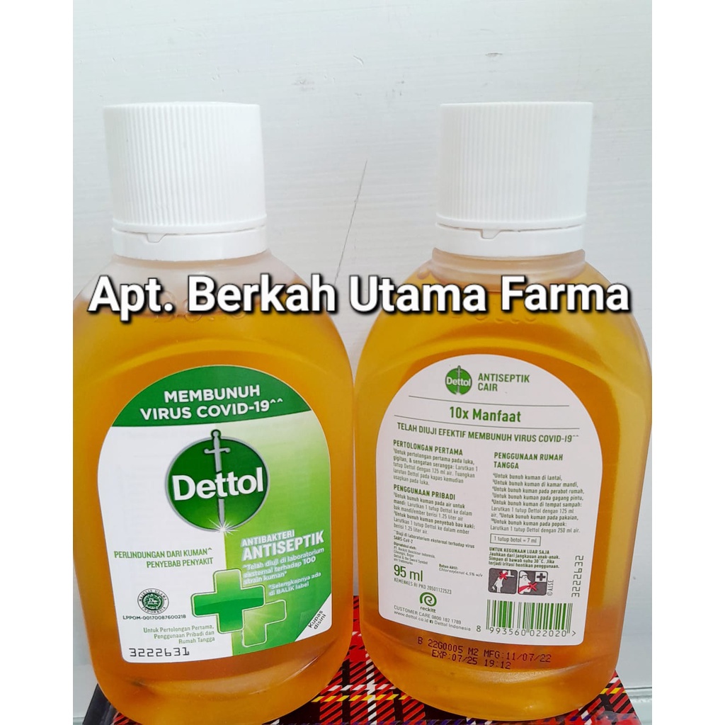 Dettol Liquid 95 Ml - Dettol  cair Antiseptik