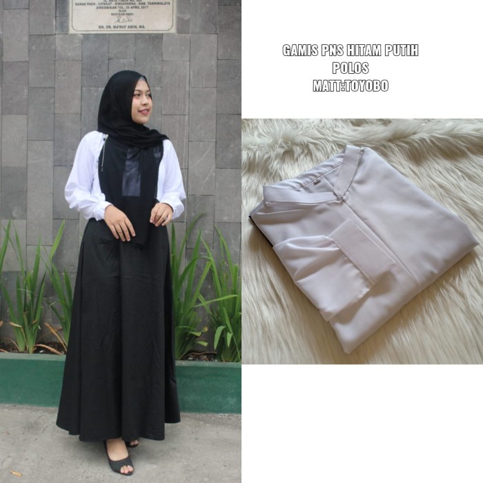 Gamis Dewasa Pns Hitam Putih. Baju Wanita Hitam Putih. Seragam Pdh