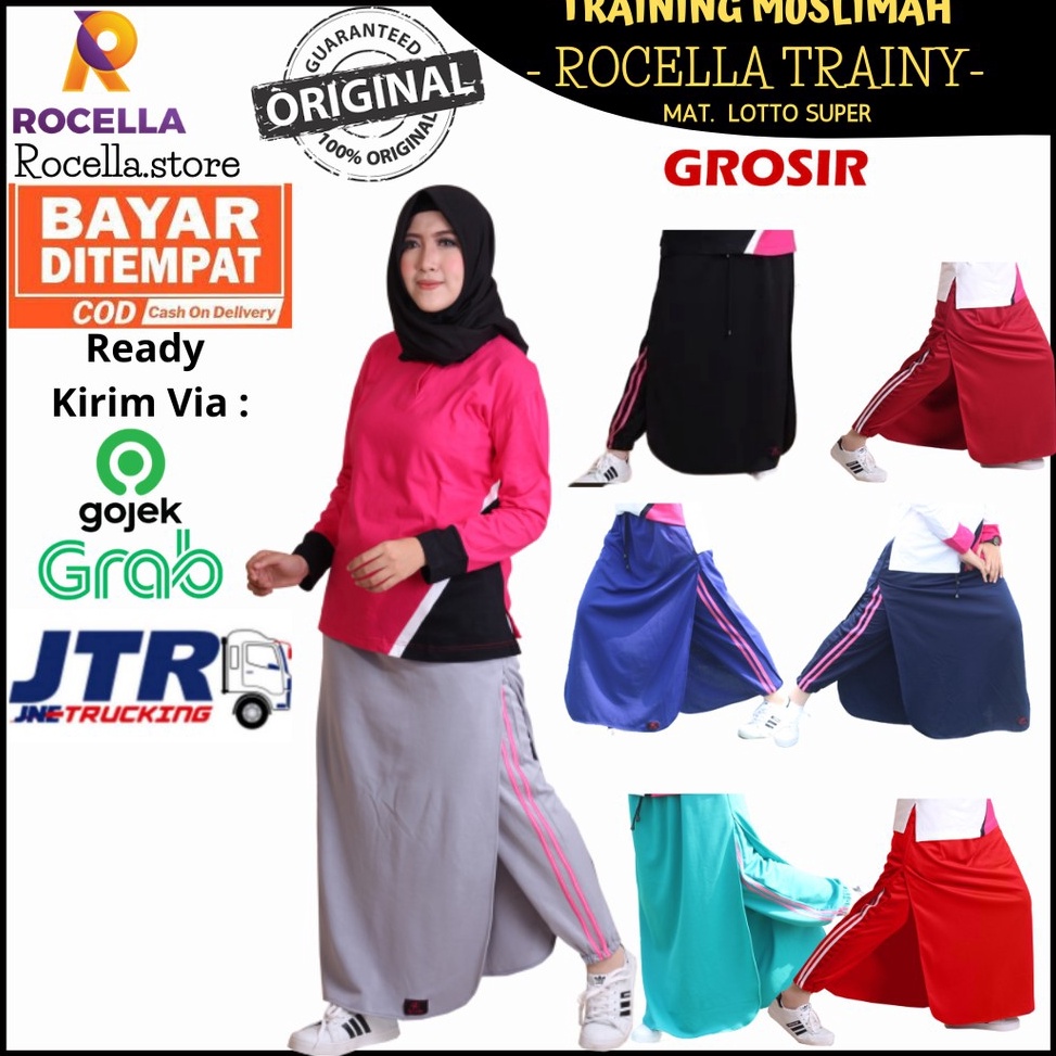 Siap Kirim.. Rok Celana Olahraga JumboTraining Olahraga Muslimah Wanita Syari Rocella Trainy Grosir 