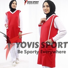 Promo stelan senam tunik wanita Yovis Sport / pakaian olahraga / setelan tunik /Setelan senam muslim