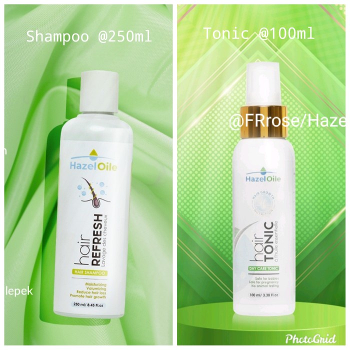 Hazeloile Paket Shampoo & Tonic / Penumbuh Rambut / Anti Kerontokan