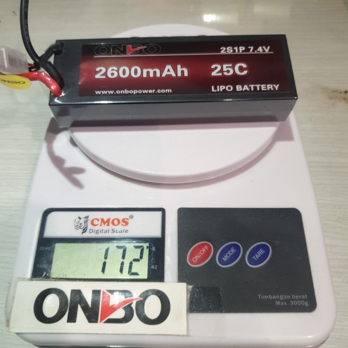 HARDCASE LIPO 2S 7.4V 2600MAH 25C ONBO POWER ORIGINAL