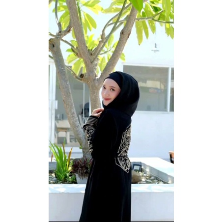 Abaya Hoodie Samira Outher Gamis Jubah Hitam Arab Turki Turky Maroko Mesir Saudi Madinah Dubai India