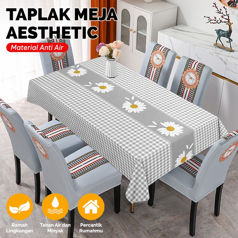Taplak Meja Kantor Oval Besar Aeshetic Elastis Cantik G2R4 Estetik Lipat Catering Etnik Tebal Rempel