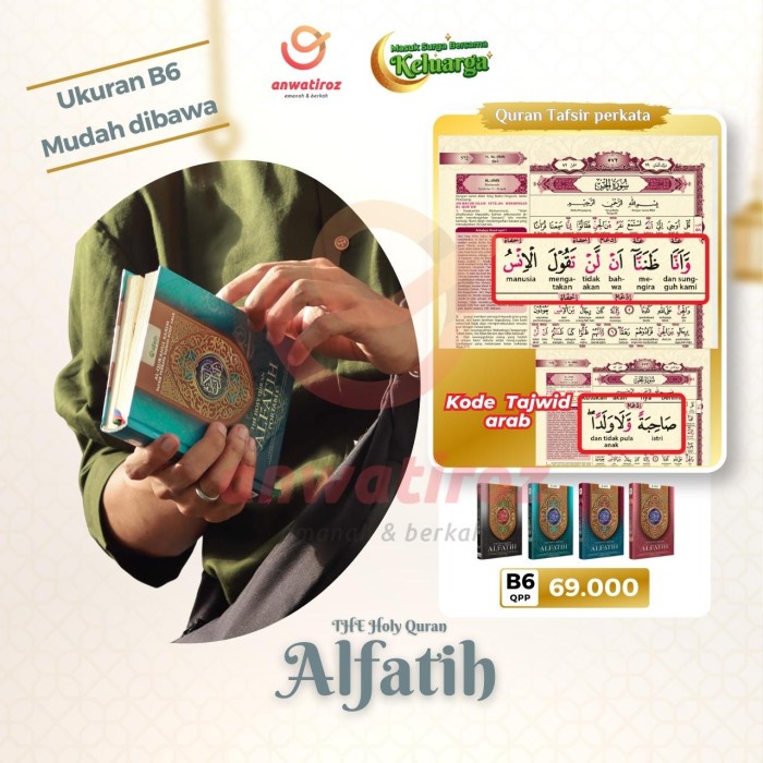 Ready  Al Quran Kecil Saku Terjemahan Perkata Perayat ALFATIH Portable B6 ORIGINAL ASLI
