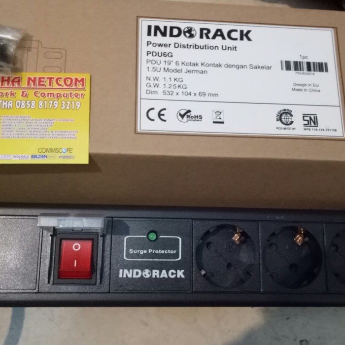 Stop Kontak Pdu Rack 16A 6 Outlets Indorack