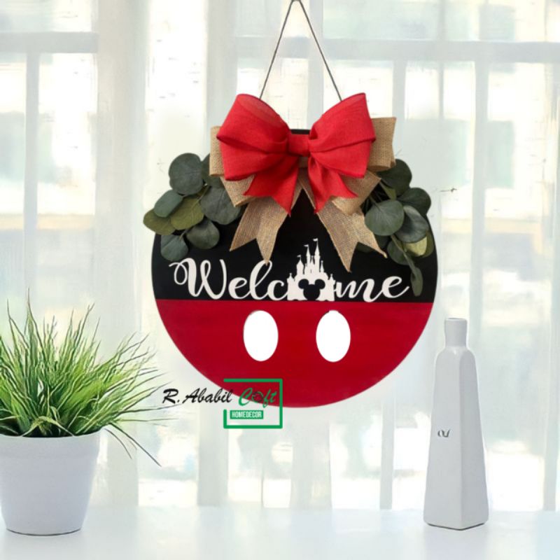 Hiasan dinding bulat home sweet home | gantungan pintu