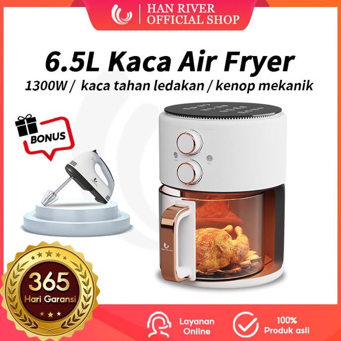 HAN RIVER Air Fryer Low Watt Air Fryer kaca visual Kapasitas tinggi