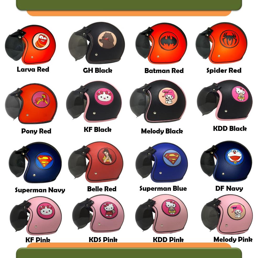 Update - Helm BOGO Retro Anak Full Kulit Timbul ~