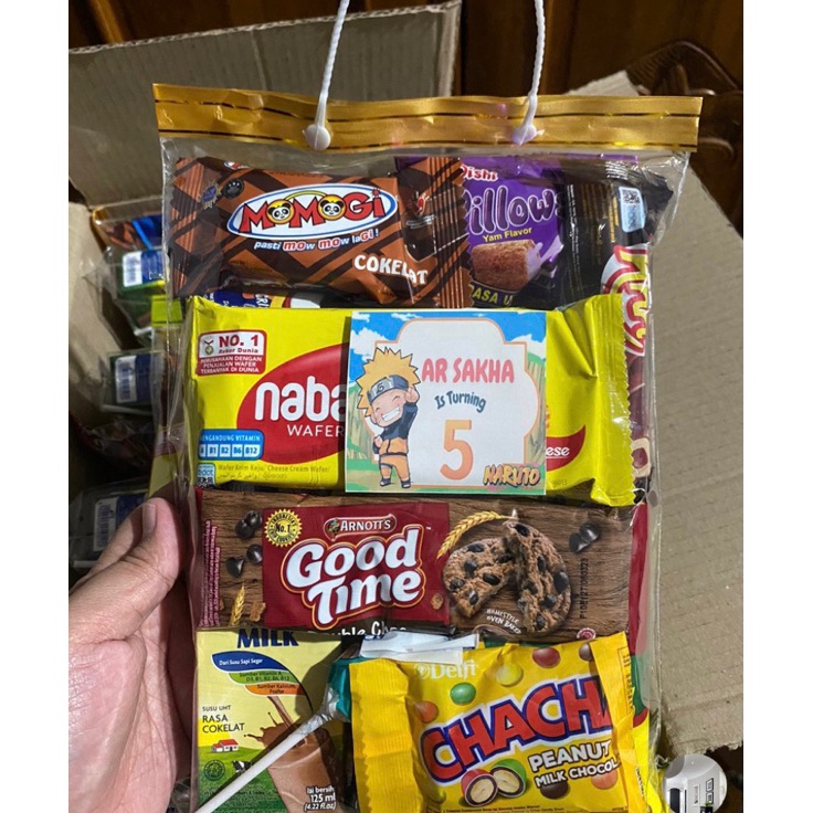 

YTYS8348 ✔ SOUVENIR PARCEL BINGKISAN SNACK + KEMASAN ULANG TAHUN