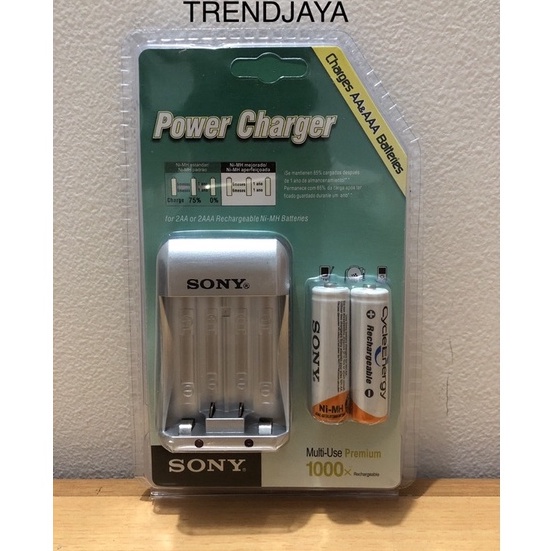✓ Satu Set Paket Baterai Cas Charge Sony 4600 Mah AA + Charger Sony
