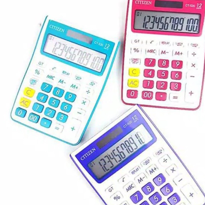 

➠☇☆✶ KALKULATOR CITIZEN CT - 520 WARNA 12 DIGIT CHECK CORRECT MANIS COLOUR CALCULATOR Readystock