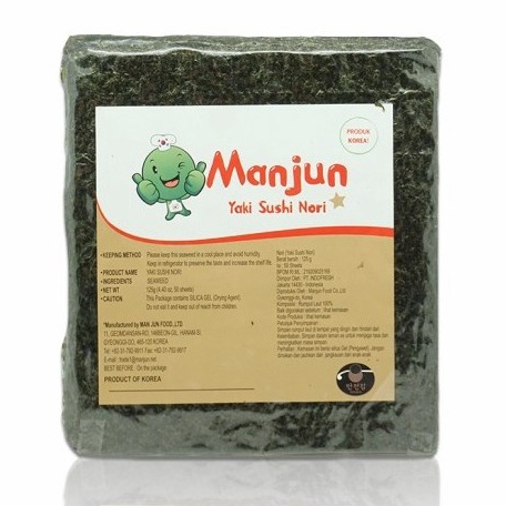 

Terbaru.. Manjun Yaki Sushi Nori Grade B - Seaweed Rumput Laut HALAL | Gimbab Nori - Sushi Nori 50 Lembar TMJ