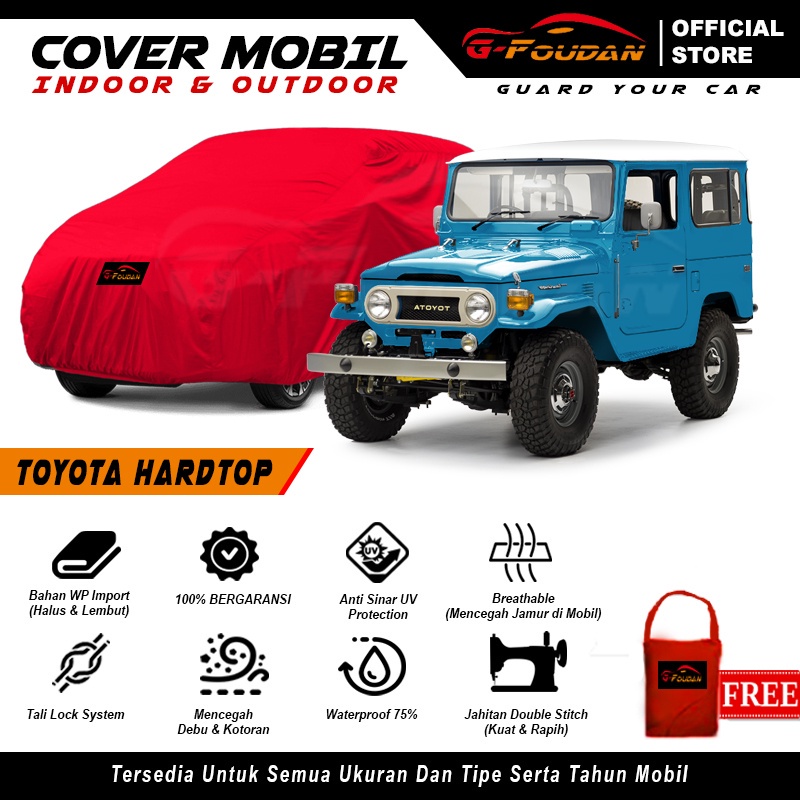 Body Cover Mobil Toyota Hardtop / Sarung Mobil Hardtop FJ40 / Selimut Toyota Hardtop Tutup Penutup M