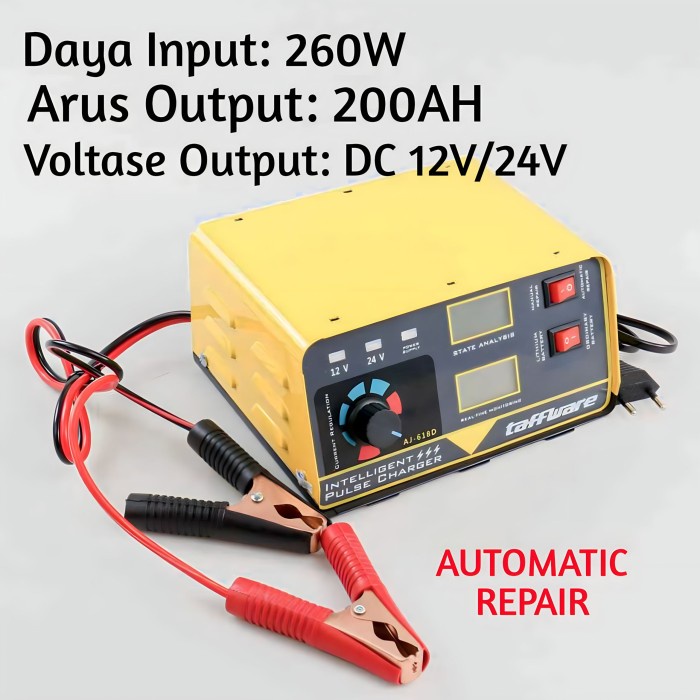 CAS AKI BATTERY CHARGER AKI MOBIL MOTOR 260W 12V/24V 200AH ANJING