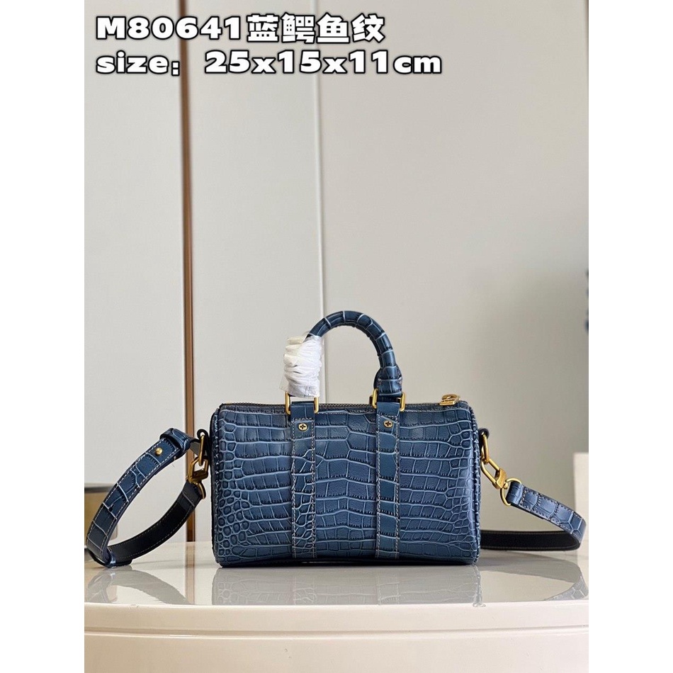 M80641 louis LV crocodile grainy keepall Boston shopper handbag sling shoulder barrel bag