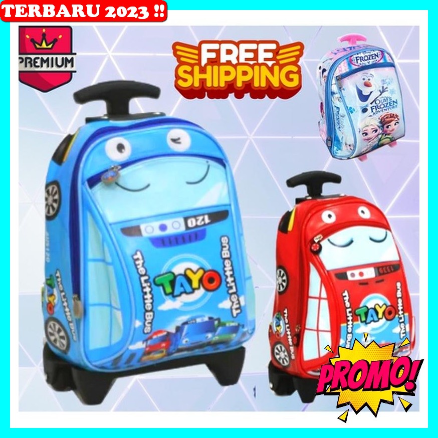 Tas Koper Bagasi Anak Troli Roda 4 Ukuran 18Inch Lk002 Cod ~ Troli + Ransel Multifungsi Tas Troley S