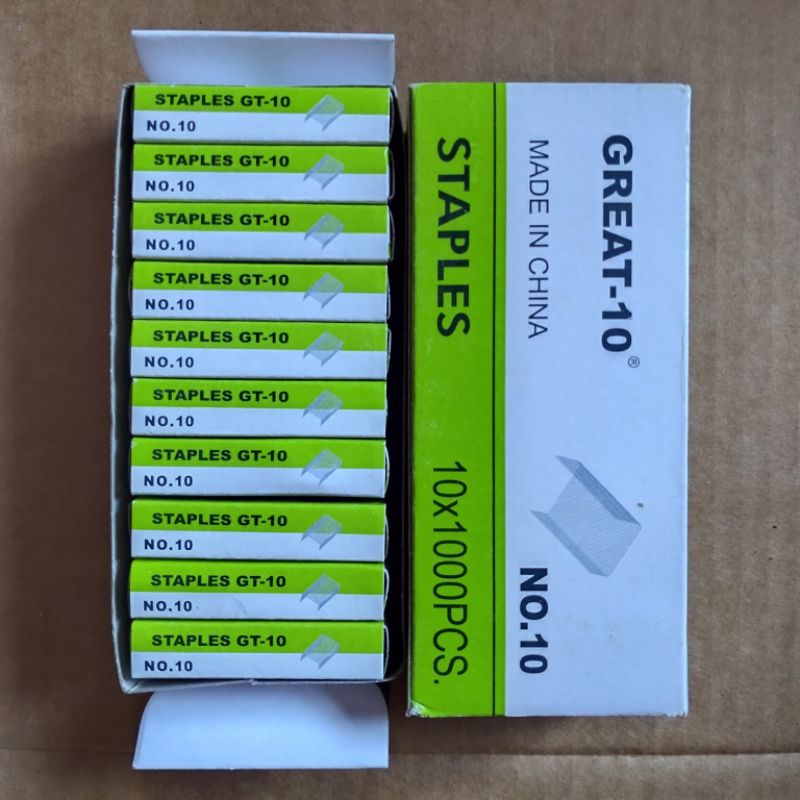 

Staples great wall kualitas terjamin 1pack isi 10dus kecil