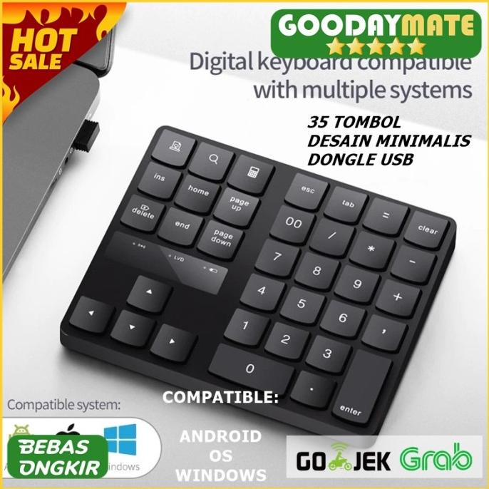 Keypad Numeric Angka Keyboard Kalkulator Numpad Wireless Bluetooth