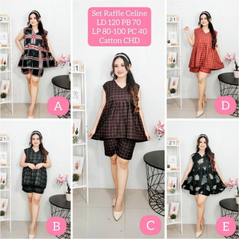 GAB279 Setelan Ruffle Celine Setelan Kekinian Viral **