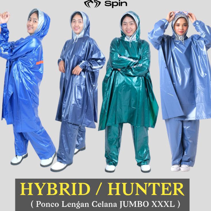 ・ Jas Hujan Ponco Lengan Celana Spin Hunter Jas Hujan Jumbo Ponco Celana Jas Ujan Setelan Ponco Besa