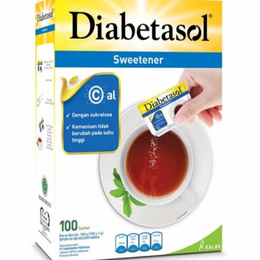 

Kirim Sekarang Diabetasol Zero Calorie Sweetener 100 X 1,5 G (Sachet) GULA DIET Harga Promo