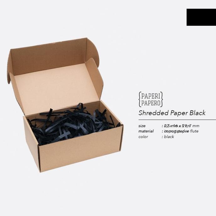 

Buruan serbu] Premium Shredded Paper / Kertas Potong Cacah Serut - Black