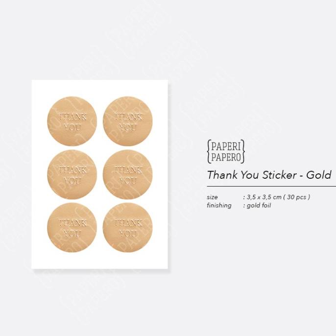

\"\"\"\] Thank You Sticker Gold - Stiker Segel Tempel Emas Emboss (30 pcs)