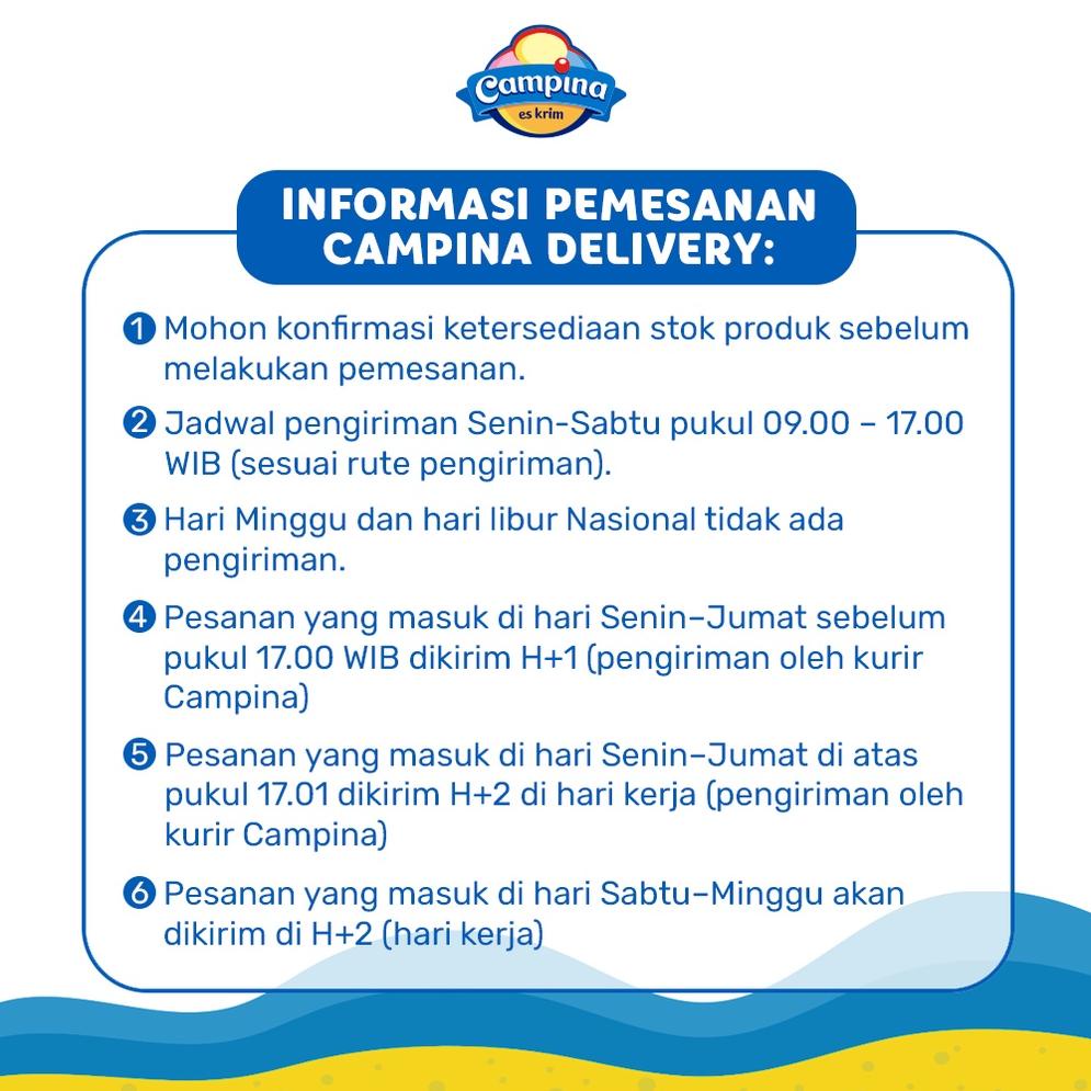 

Btg587 Ice Cream Campina 8 Liter Neapolitan - Es Krim Murah