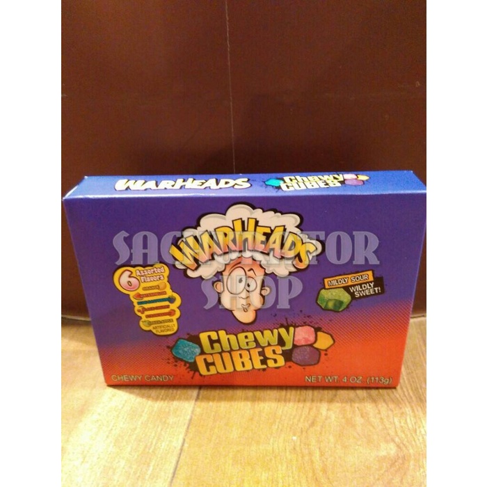 

Permen Asem War Heads Head Warheads Chewy Candy Cube Cubes 113 Gr