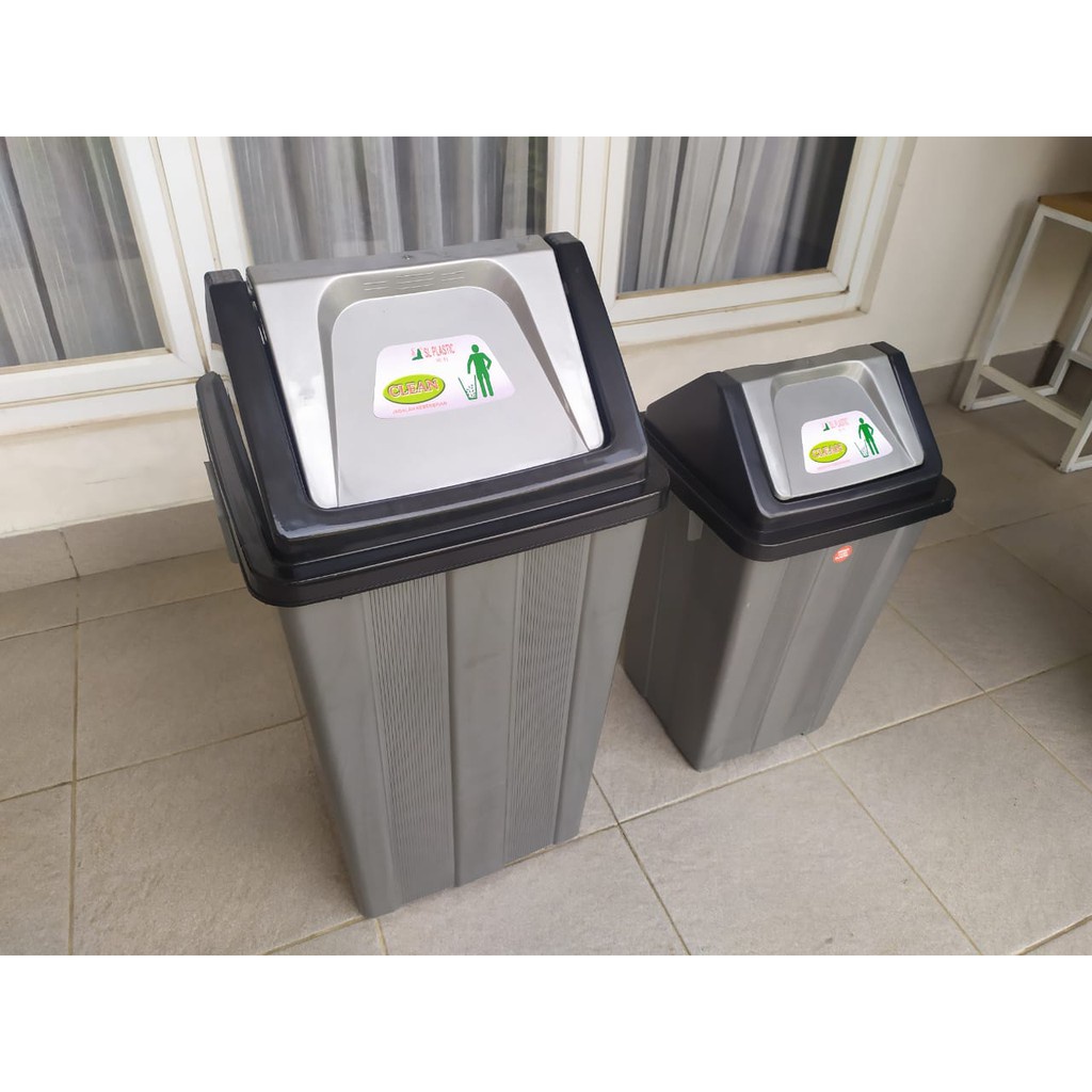 Tempat Sampah Besar Tong Sampah Tempat Kotak Sampah Tutup Goyang