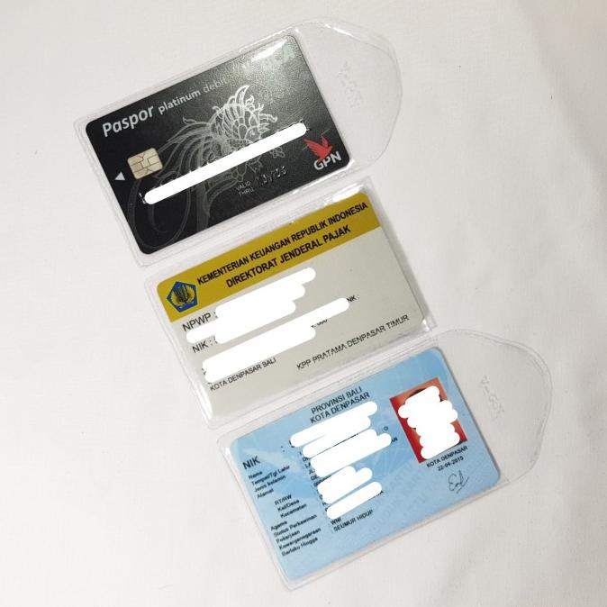 

=+=+=+] Plastik Mika Cover Sampul Pelindung KTP ATM SIM Bungkus Kartu Nama