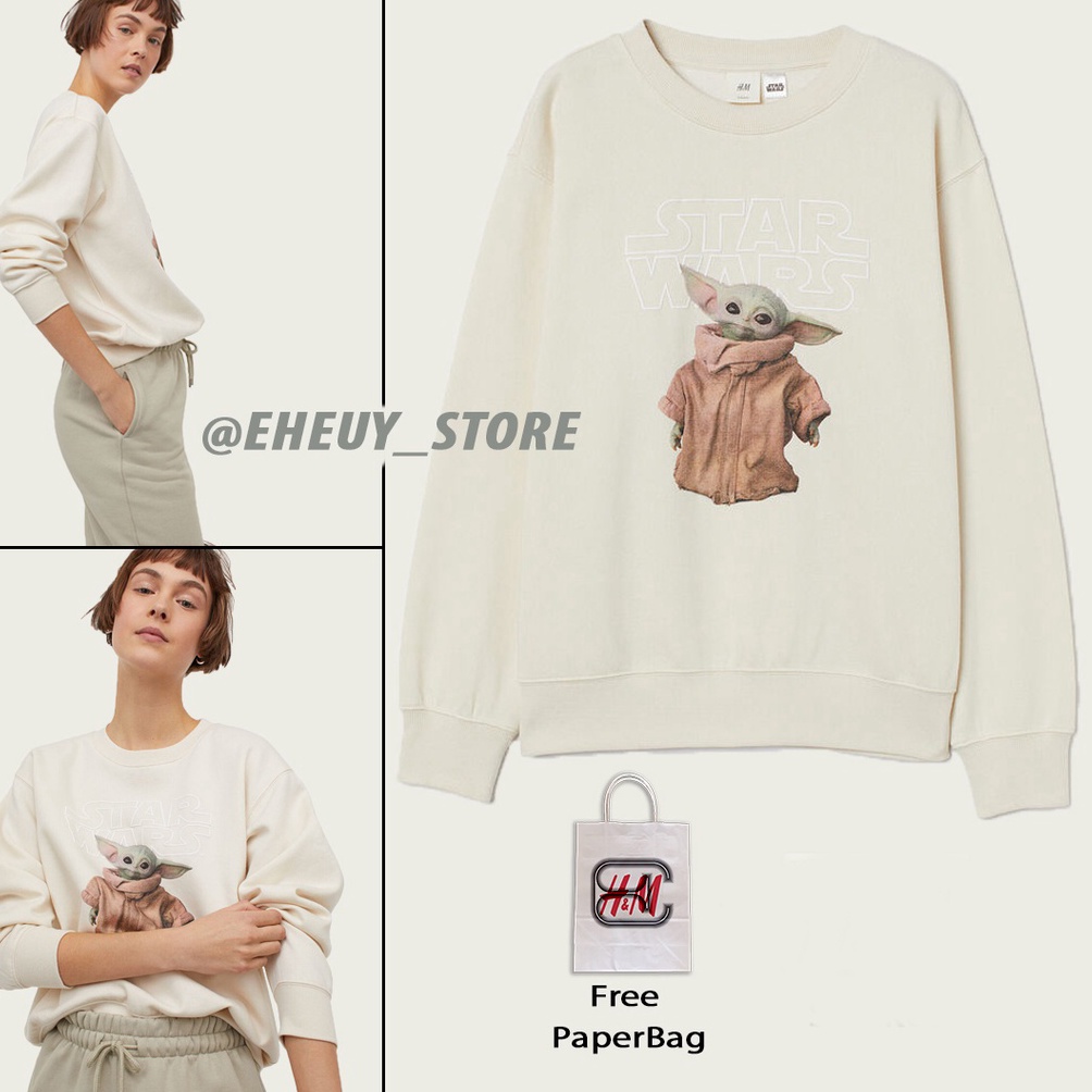 Wpk07 Crewneck Starwars HM ORIGINAL sweater starwars baby yoda cream sweater cream ..,,.,,.,