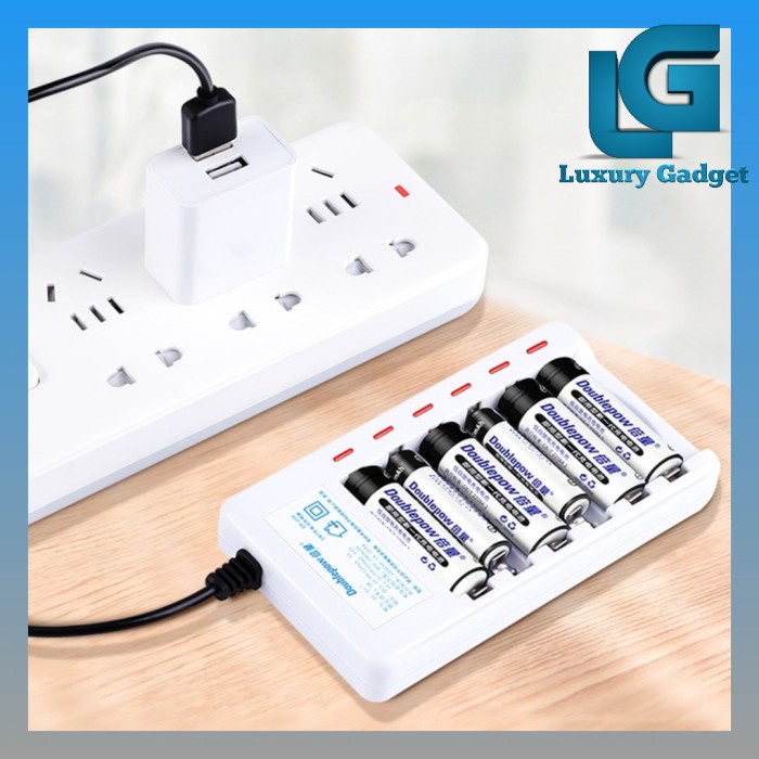 Charger Alat Cas Baterai Listrik 6 Slot Aa Aaaa Rechargeable Dp