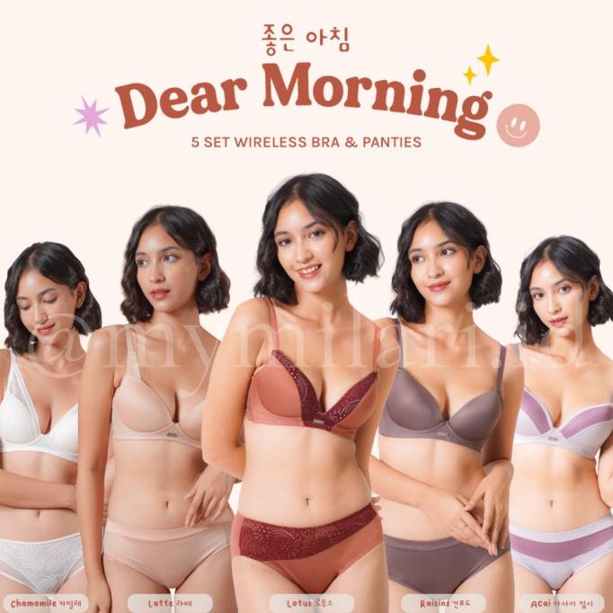 Milari | Dear Morning, 5Set Wireless Bra /Lycra & Panties